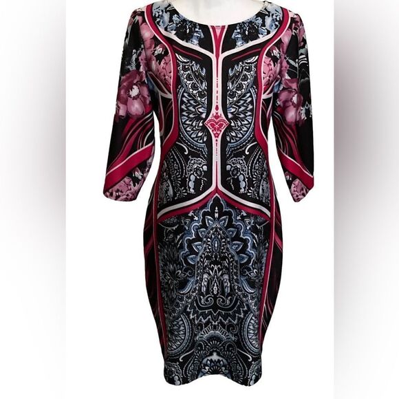 Tiana B. black and red 3/4 sleeve shift dress - Picture 6 of 6